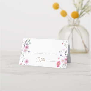 platskort för vilda blommor placeringskort