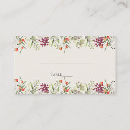 Platskort för Wildblomma Meadow Bröllop - Ecru Placeringskort
