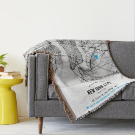 Platsmarkör för New York City Bröllop på årsdagen Filt