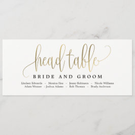 Platsplaneringskort för huvudbord - Vacker kalligr Inbjudningar