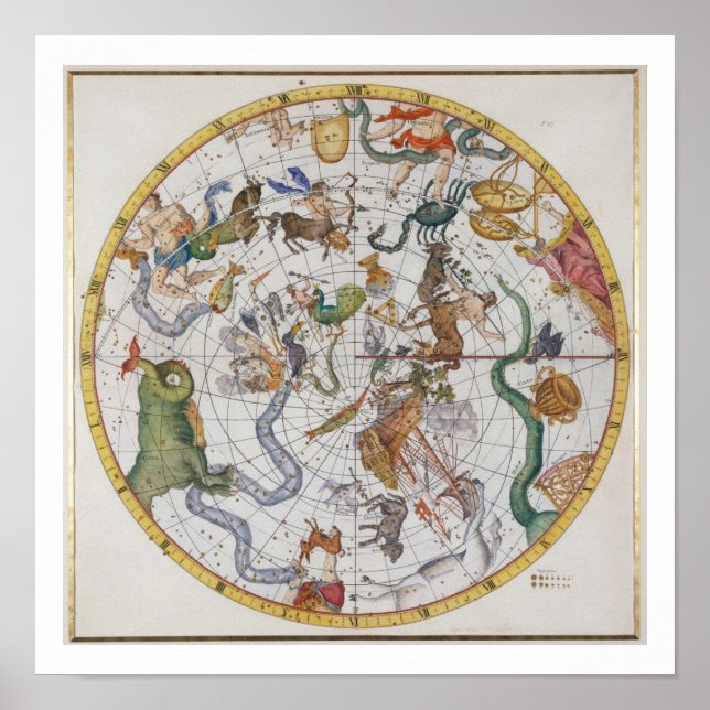 Platt 27 från Atlas Coelestis, av John Flamsteed Poster (Framsidan)