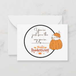 Platt anteckning, Thanksgiving kort