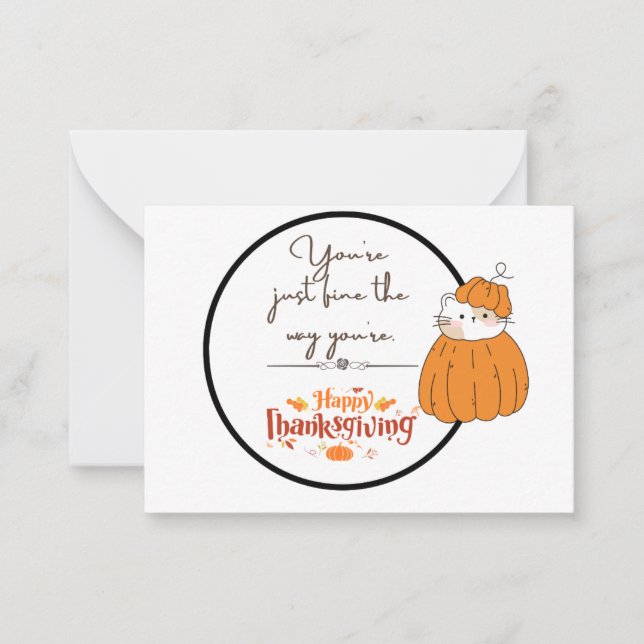 Platt anteckning, Thanksgiving kort (Framsida)