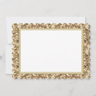 Platt anteckningskort - Guld Faux Glitter
