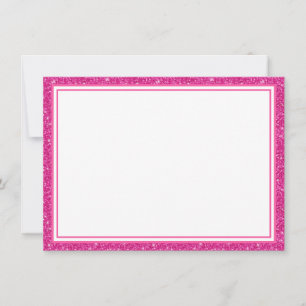 Platt anteckningskort Rosa Glitter Gräns