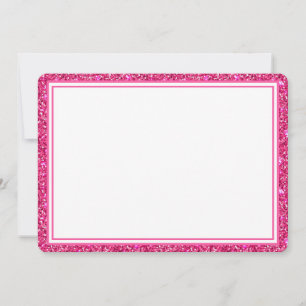 Platt anteckningskort Rosa Glitter Gräns