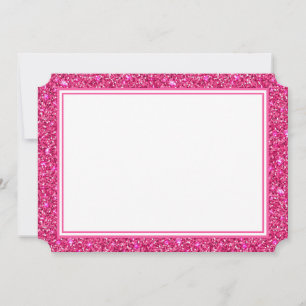 Platt anteckningskort Rosa Glitter Gräns