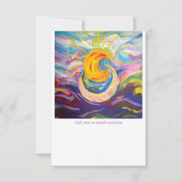 Platt anteckningskort "Sol och Måne"