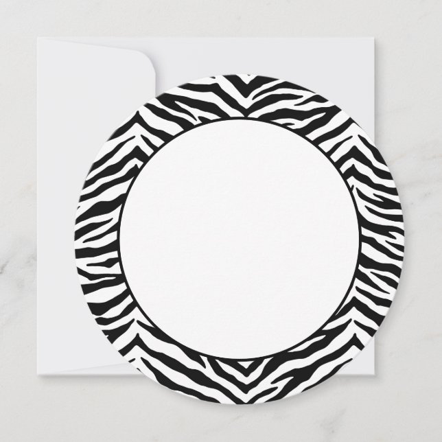 Platt anteckningskort - Zebra tryck (Framsida)