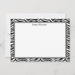 Platt anteckningskort - Zebra tryck