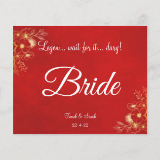 Platt burgundplats-kort med tvåspråkig meny