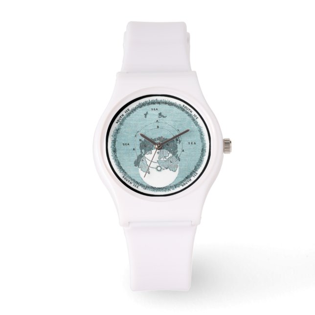 Platt Earth Ice Ring Karta White Polar Watch Armbandsur (Framsida)