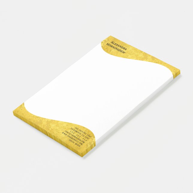 Platt etikettkant - Våg guld 1 Post-it Block (Vinklad)