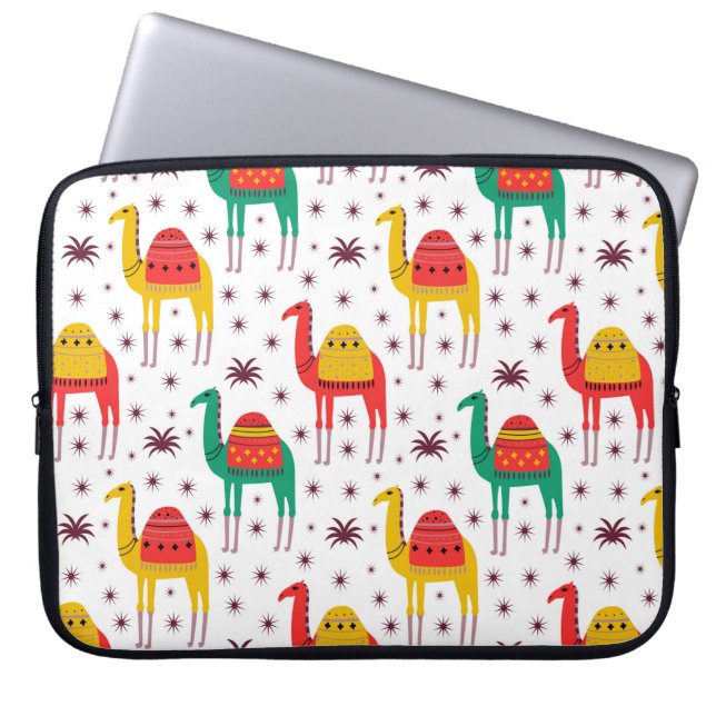 Platt färg-design för Camel mönster Laptop Fodral (Framsidan)