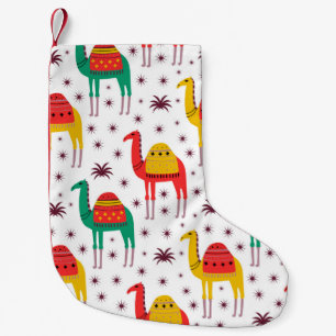 Platt färg-design för Camel mönster Liten Julstrumpa