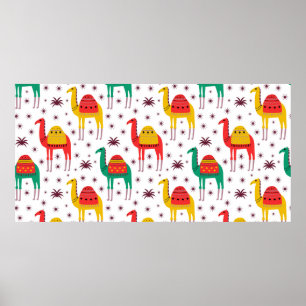 Platt färg-design för Camel mönster Poster