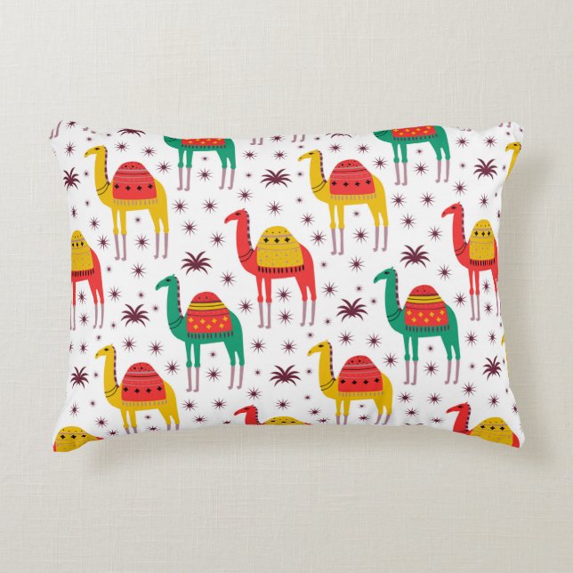 Platt färg-design för Camel mönster Prydnadskudde (Framsidan)