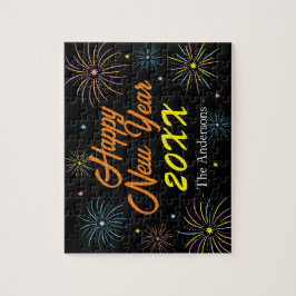 Platt färgfull Nyårsafton Party - svart Pussel