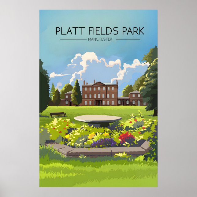 Platt Fields Park Manchester Resemalmanus Poster (Framsidan)