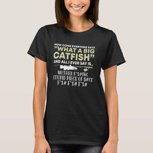 Platt Flathead Catfish mal fisk T Shirt (Framsida)