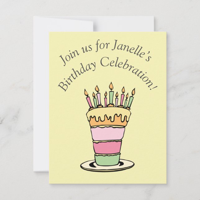 Platt födelsedagskort tack kort (Framsida)