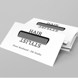 Platt för Comb Hair Stylist Hairdresser Visitkort
