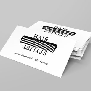 Platt för Comb Hair Stylist Hairdresser Visitkort