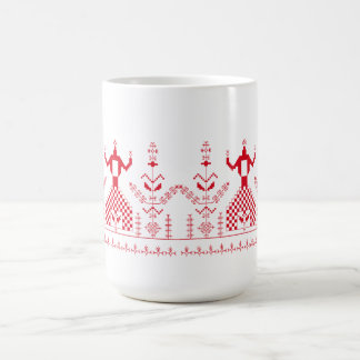 Platt för ukrainska folkmotif kaffemugg