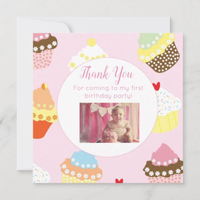 Platt foto på födelsedagen - tack för ditt kort me (Framsida)