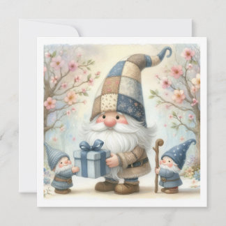 Platt gratulationskort - Tomte fars dag Kort