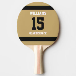 Platt guld och svart pingisracket