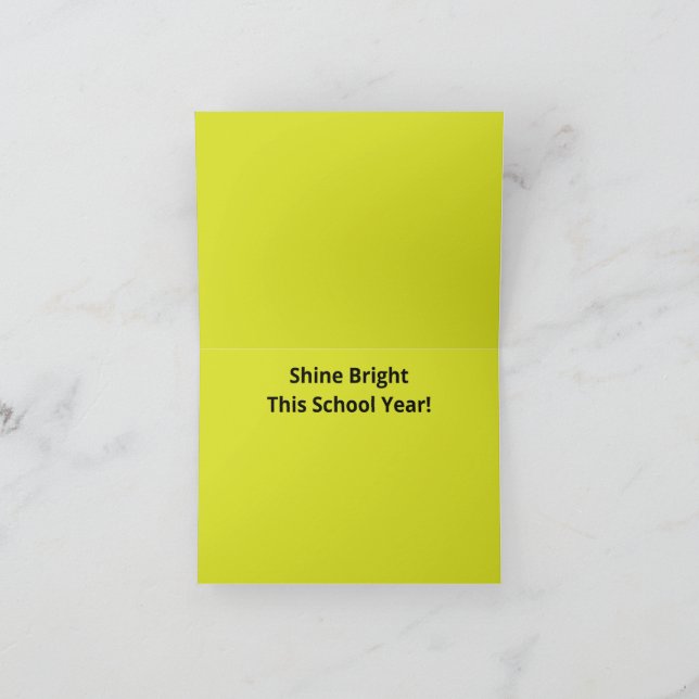 Platt Gult - Bakgrund från Struktur till skolan Tack Kort (Inuti)