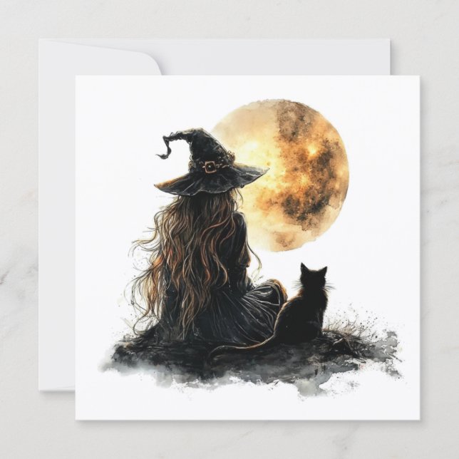 Platt Halloween-kort Julkort (Framsida)