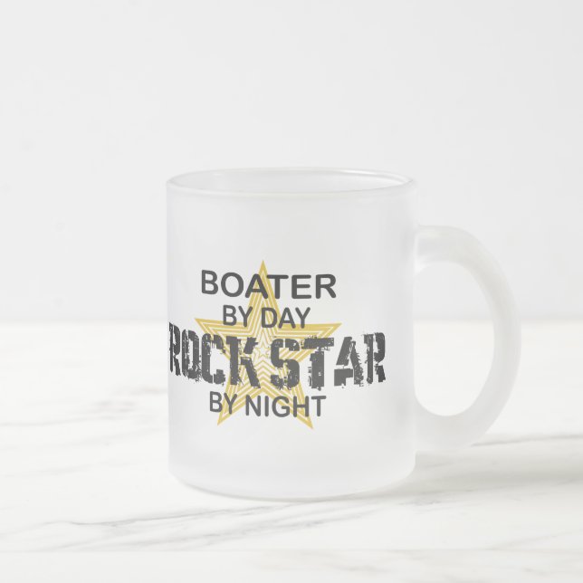 Platt halmhattrockstjärna vid natt frostad glasmugg (Höger)
