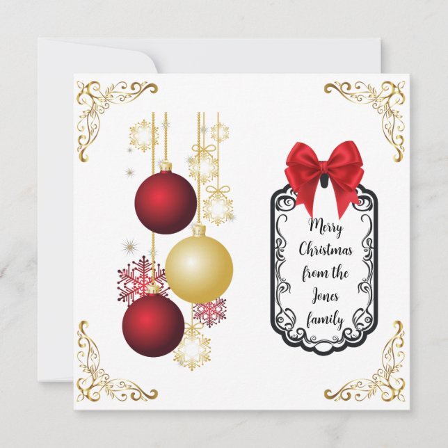 Platt hälsningskort julkort (Framsida)