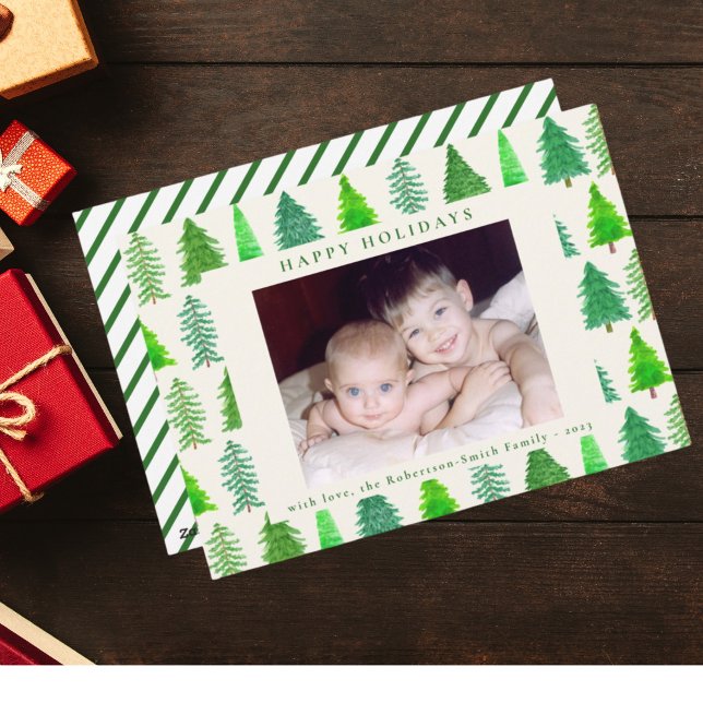 Platt Helgdag för Photo Julgranar Julkort (Skapare uppladdad)