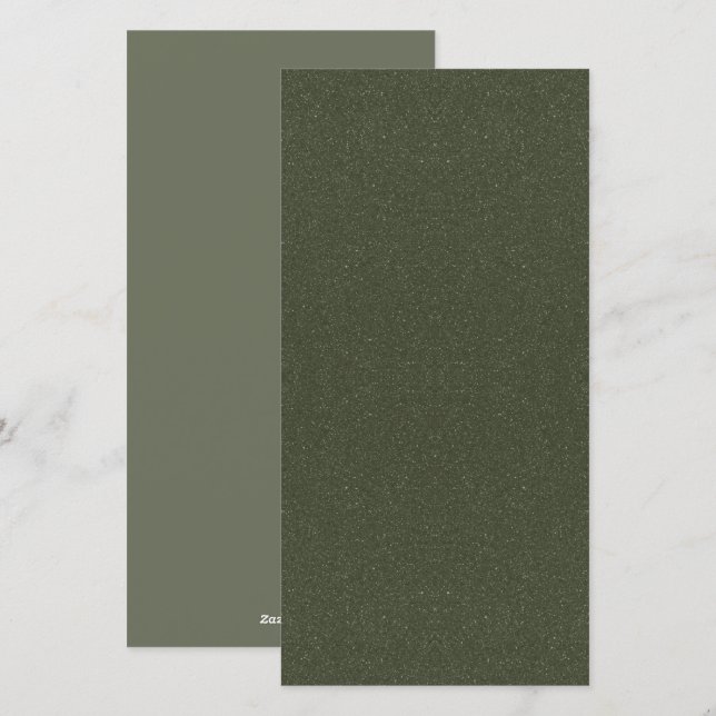 Platt Helgdag för texturerad Grönt - Anpassa Julkort (Fram/baksida)
