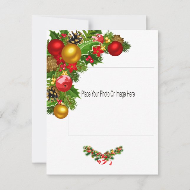 Platt Helgdag-fotokort Julkort (Framsida)