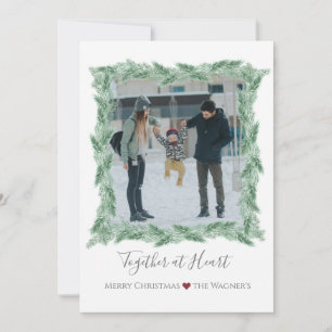 Platt Helgdag-kort för Winter Gräs Bough Ram Julkort