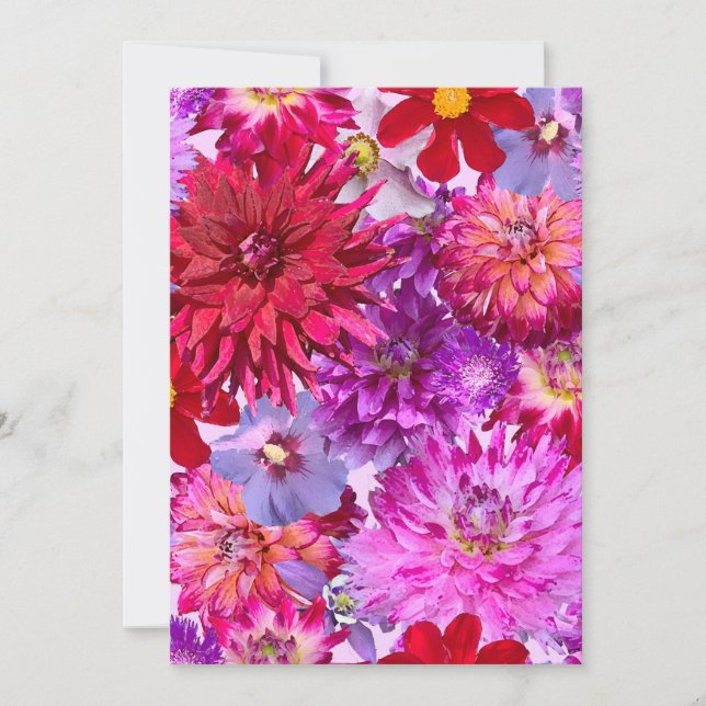 Platt Helgdag-kort - stor Blommigt Julkort (Framsida)