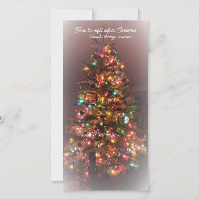 Platt Helgdag-kort: Tvar natten före jul Julkort (Framsida)