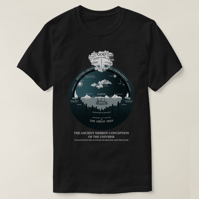 Platt himmelsk Hebreisk koncept för Univer T Shirt (Design framsida)