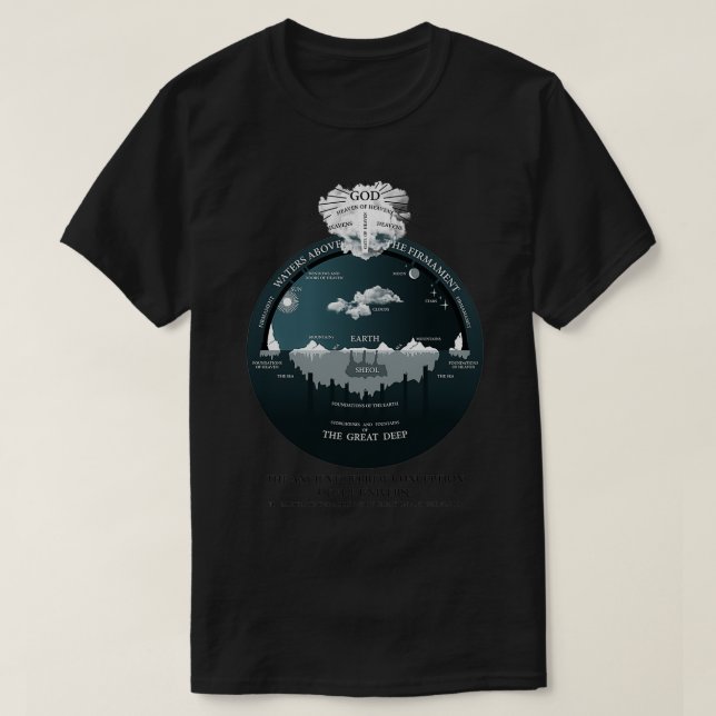 Platt himmelsk Hebreisk koncept för Univer T Shirt (Design framsida)