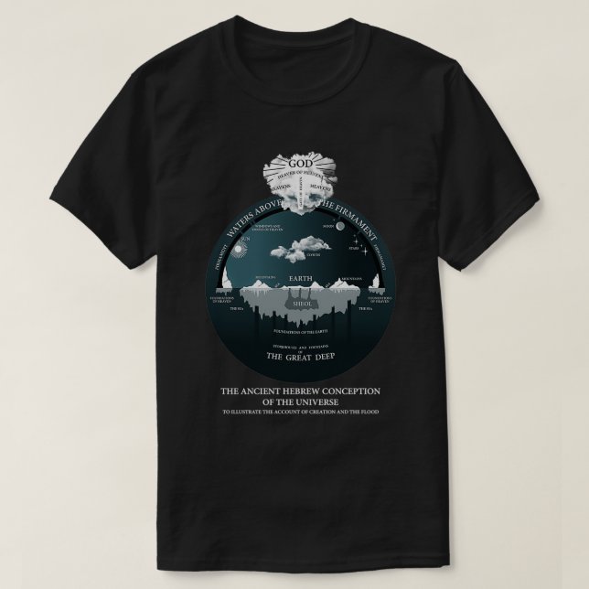 Platt himmelsk Hebreisk koncept för Univer T Shirt (Design framsida)