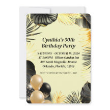 Platt inbjudan på 50:e födelsedagen