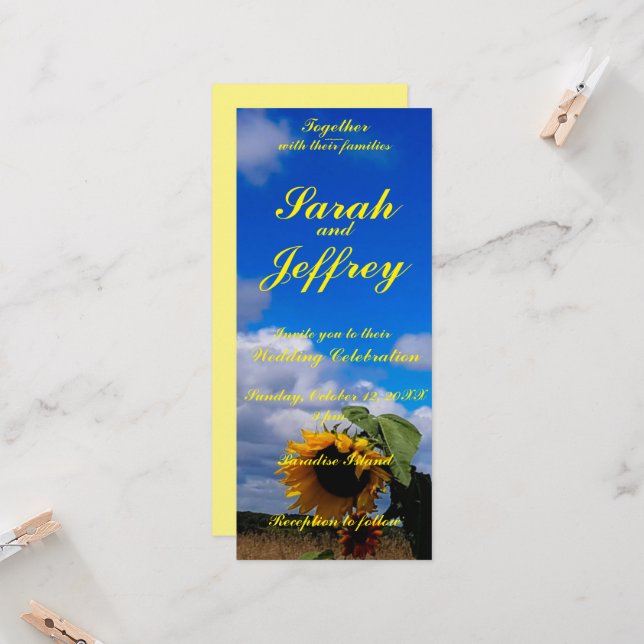 Platt inbjudan, Storlek: 10,2 cm x 23,5 cm, Papper Inbjudningar (Fram/Back In Situ)