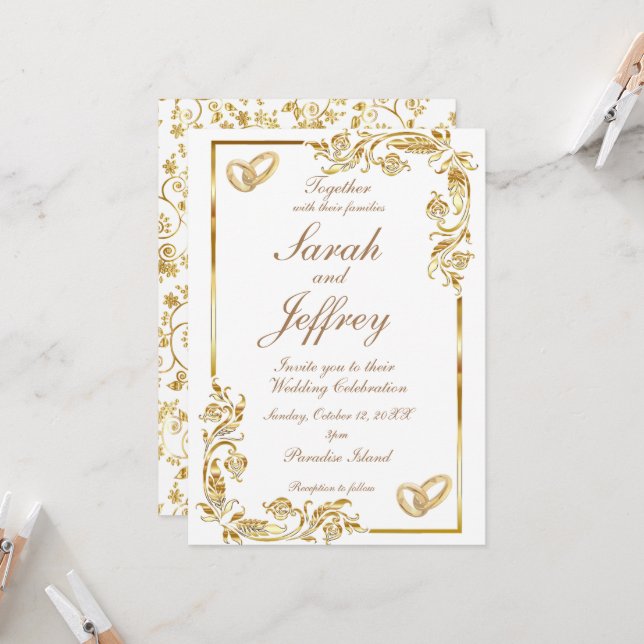 Platt inbjudan, storlek: 12,7 cm x 17,8 cm, papper inbjudningar (Fram/Back In Situ)