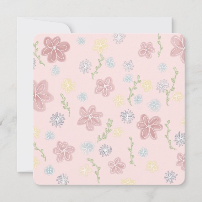 Platt inbjudan, Storlek: 5,25 x 5,25 tum, Papper:  Inbjudningar (Framsida)