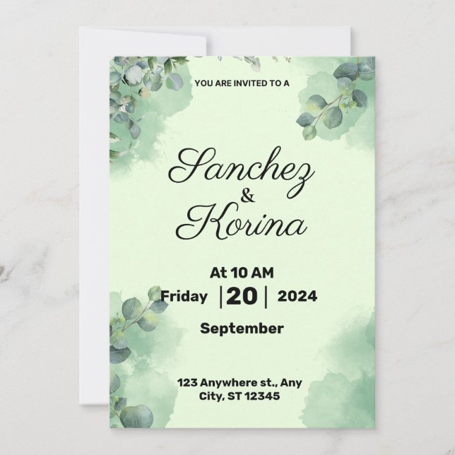 Platt inbjudan, Storlek: 5 tum x 7 tum, Papper: pr Inbjudningar (Framsida)