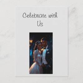 Platt inbjudan, Storlek: 5 tum x 7 tum par bröllop Vykort